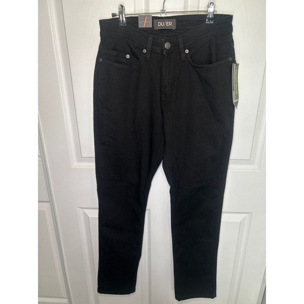 DU/ER NWT‎ Performance Denim L2X Relaxed 30x30 Black Rinse Wash Organic Cotton